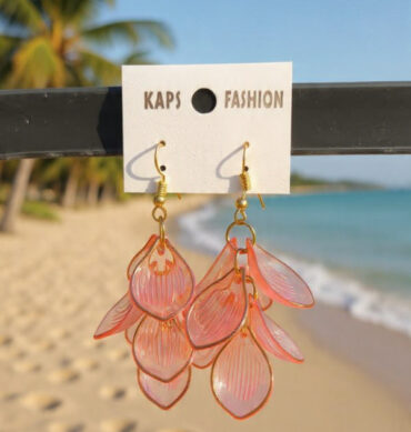 peach petal cascade drop earrings – tropical summer collection